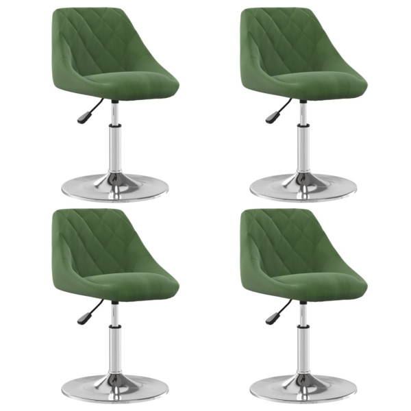 Sillas de comedor giratorias 4 uds terciopelo verde oscuro D