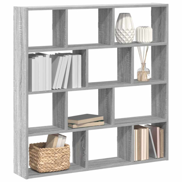 Estante cubo de pared 12 compartimentos madera gris sonoma Estante cubo de pared 12 compartimentos madera gris sonoma D