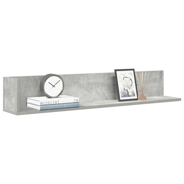 Prateleiras de parede 2 pcs de madeira cinza de concreto 100x16.5x16.5 cm D