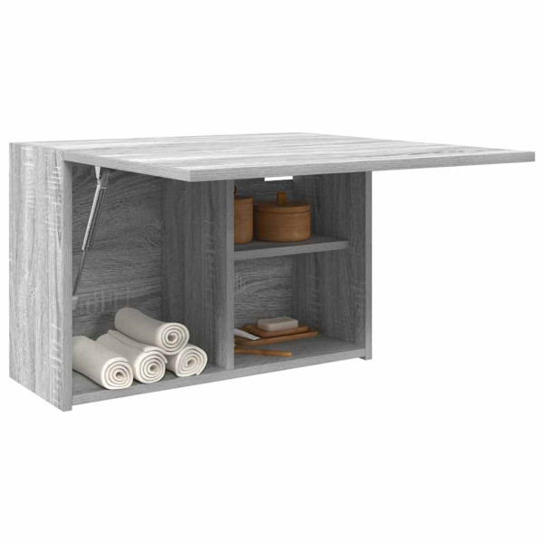 Armario de pared baño madera ingeniería gris Sonoma 60x25x40 cm Armario de pared baño madera ingeniería gris Sonoma 60x25x40 cm D