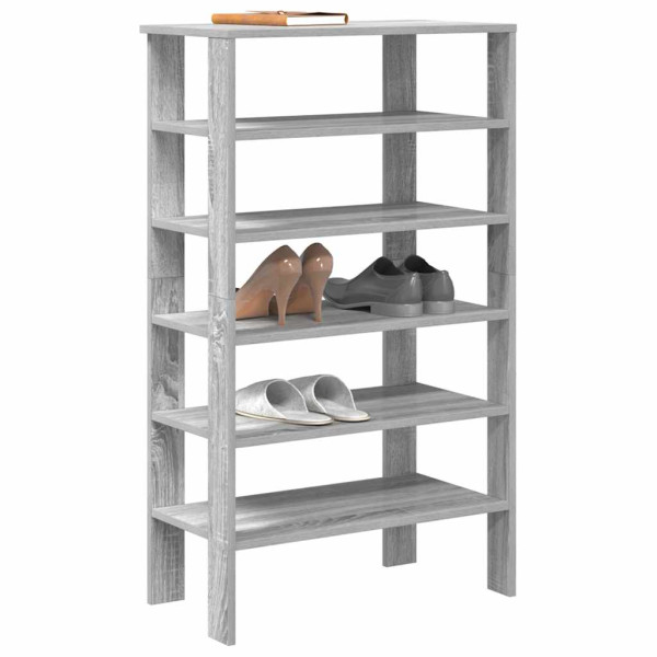 Mueble zapatero madera contrachapada gris Sonoma 61x32x105 cm D