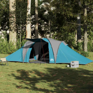 Tenda familiar igloo 6 pessoas impermeável azul D