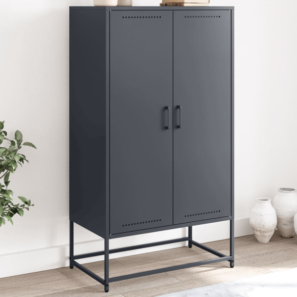 Aparador de acero gris antracita 68.5x38.5x123.5 cm Aparador de acero gris antracita 68.5x38.5x123.5 cm D