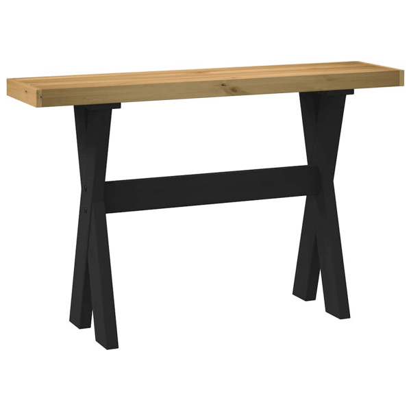 Mesa consola NOAIN patas en X madera maciza pino 120x30x75 cm D