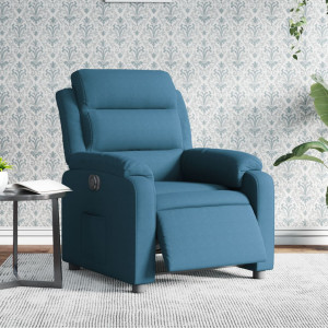 Sillón reclinable eléctrico terciopelo azul D