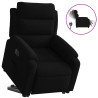 Sillón eléctrico reclinable elevable de terciopelo negro 2