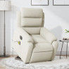 Sillón reclinable de masaje eléctrico elevable terciopelo crema 1