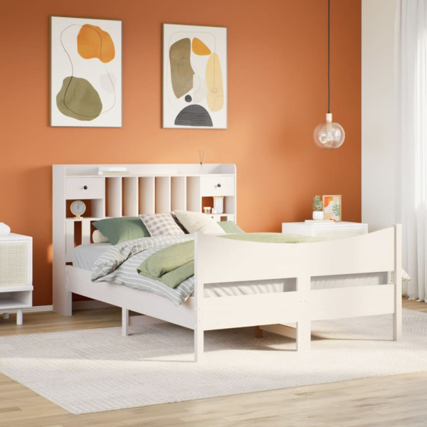 Estructura de cama sin colchón madera maciza de pino 160x200 cm Estructura de cama sin colchón madera maciza de pino 160x200 cm D