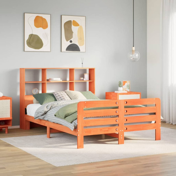 Estructura de cama sin colchón madera maciza marrón 120x190 cm Estructura de cama sin colchón madera maciza marrón 120x190 cm D