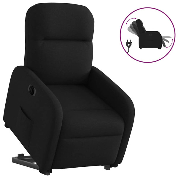 Sillón eléctrico reclinable elevable de tela negro D