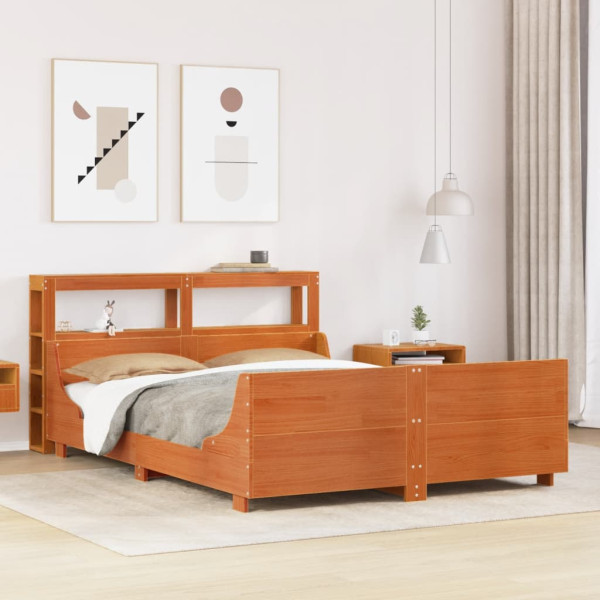 Estructura de cama sin colchón madera maciza marrón 120x190 cm Estructura de cama sin colchón madera maciza marrón 120x190 cm D