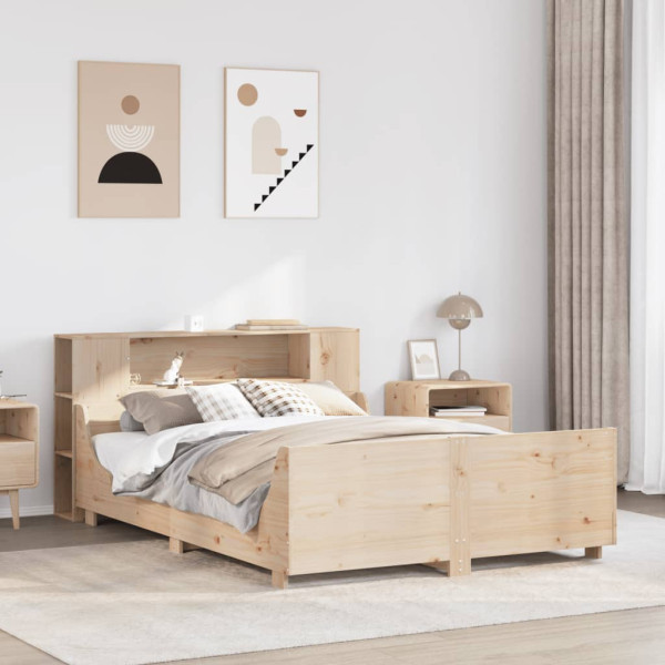 Estructura de cama sin colchón madera maciza de pino 160x200 cm Estructura de cama sin colchón madera maciza de pino 160x200 cm D