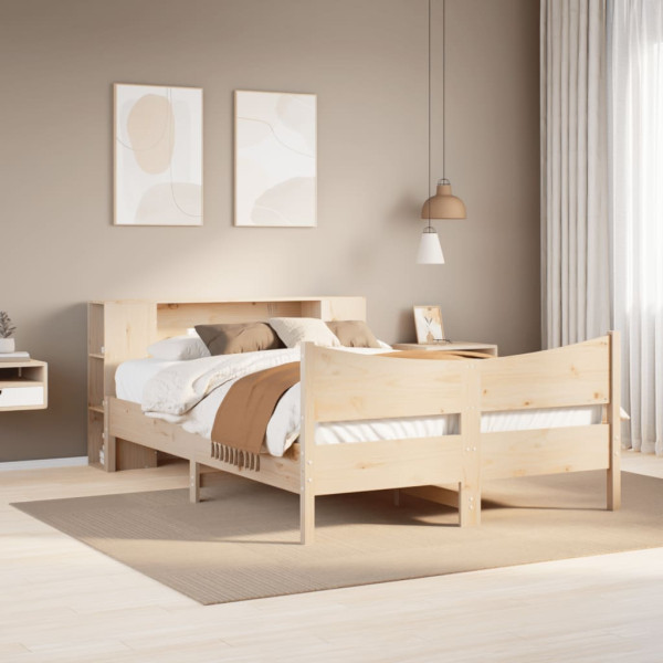 Estructura de cama sin colchón madera de pino maciza 120x200 cm Estructura de cama sin colchón madera de pino maciza 120x200 cm D