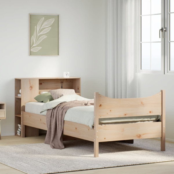 Estructura de cama sin colchón madera maciza pino 75x190 cm Estructura de cama sin colchón madera maciza pino 75x190 cm D