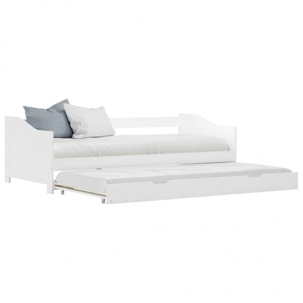 Estructura de sofá cama madera de pino blanco 90x200 cm D