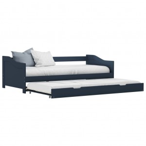 Estructura de sofá cama madera de pino gris 90x200 cm D