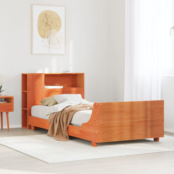 Estructura de cama sin colchón madera maciza marrón 90x190 cm Estructura de cama sin colchón madera maciza marrón 90x190 cm D