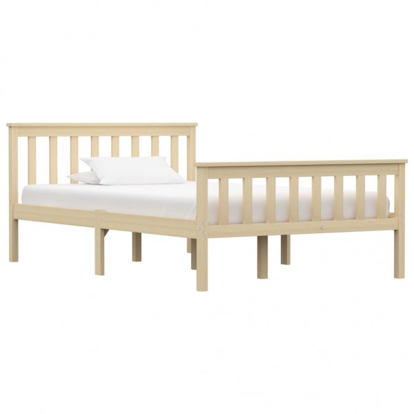 Estrutura de cama de madeira maciça de pinho claro 120x200 cm D