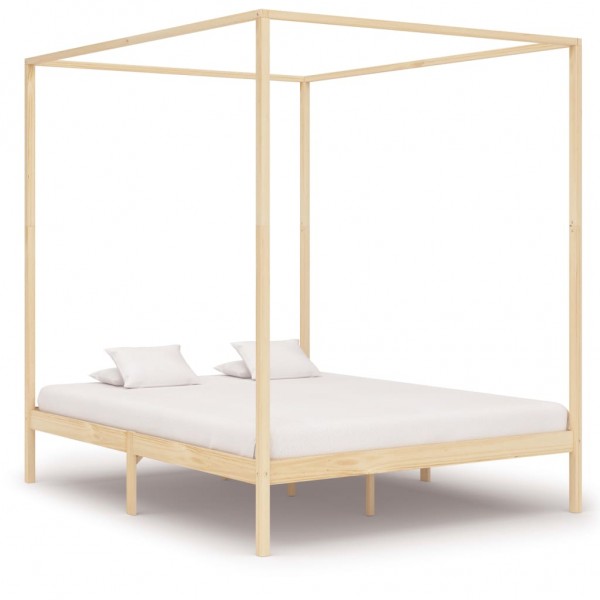 Estructura de cama con dosel madera maciza de pino 180x200 cm D