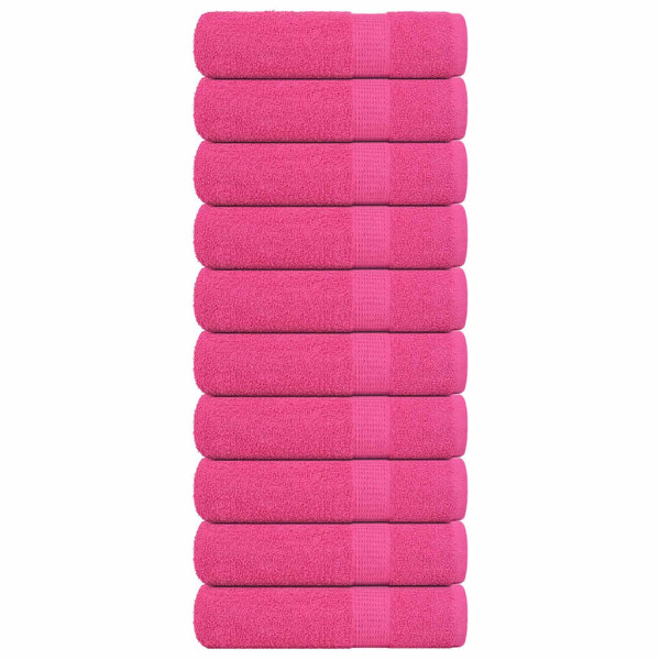 Toalhas de mão 10 peças rosa 50x100 cm 360 g/m2 100% algodão D