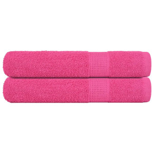 Toallas de sauna 2 uds 100% algodón rosa 80x200 cm 360 gsm D