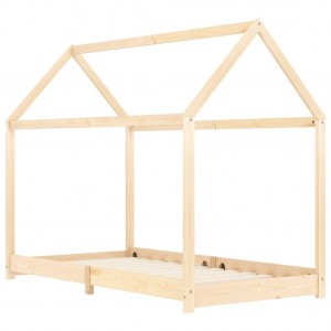 Estructura de cama infantil de madera maciza de pino 80x160 cm H