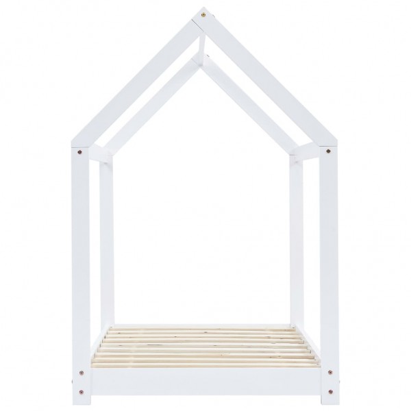 Estrutura de cama para crianças 70x140 cm pinho maciço branco M 4