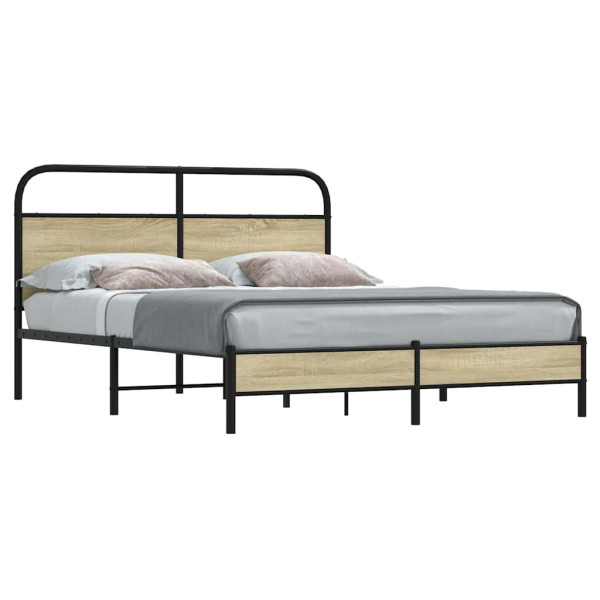 Estructura de cama sin colchón 160x200 cm madera roble Sonoma Estructura de cama sin colchón 160x200 cm madera roble Sonoma D