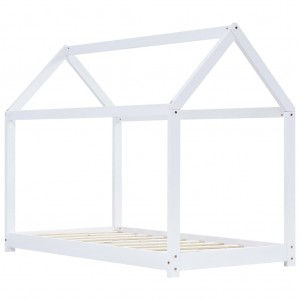 Estrutura de cama para crianças 90x200 cm pinho maciço branco H