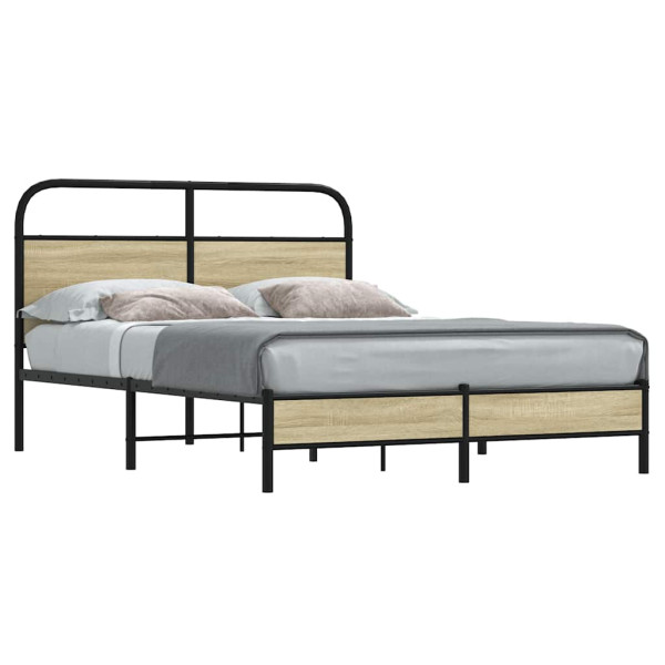 Estructura de cama sin colchón 120x190 cm madera roble Sonoma Estructura de cama sin colchón 120x190 cm madera roble Sonoma D