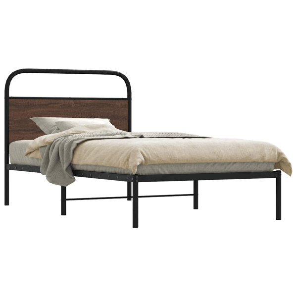 Estructura de cama sin colchón 90x190 cm madera marrón roble Estructura de cama sin colchón 90x190 cm madera marrón roble D