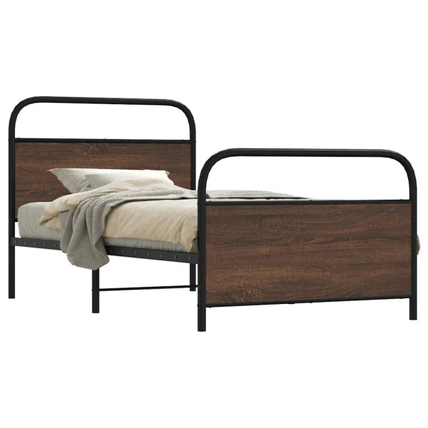 Estructura de cama sin colchón 100x200 cm madera marrón roble Estructura de cama sin colchón 100x200 cm madera marrón roble D