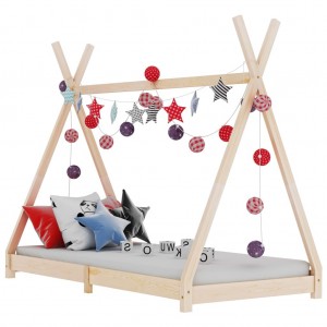 Estructura de cama industrial,Cama para niños madera maciza de pino 70x140  cm vidaXL