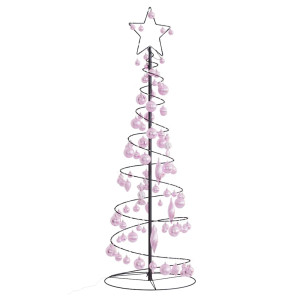 VidaXL Cono de luz para árbol de Navidad con bolas 100 LED 150 cm D