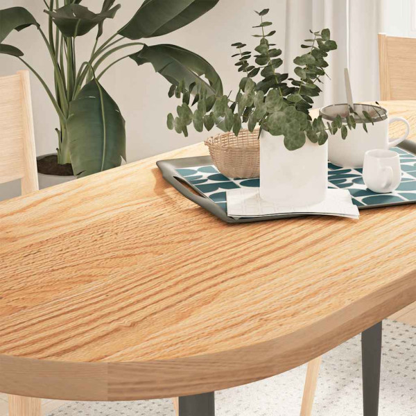 Tablero de mesa ovalado madera maciza de roble 140x60x4 cm D