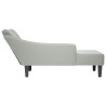 Chaise-longue com apoio de braço direito veludo cinzento claro 5