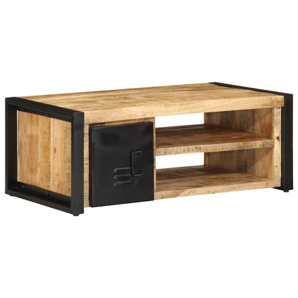 Mesa de centro de madera maciza de mango rugosa 90x50x36 cm D