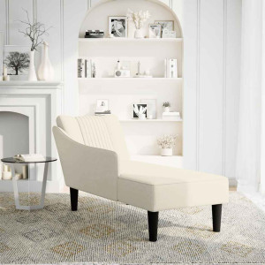 Chaise-longue com apoio de braço direito veludo creme H