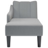 Chaise longue con reposabrazos derecho tela gris claro 4