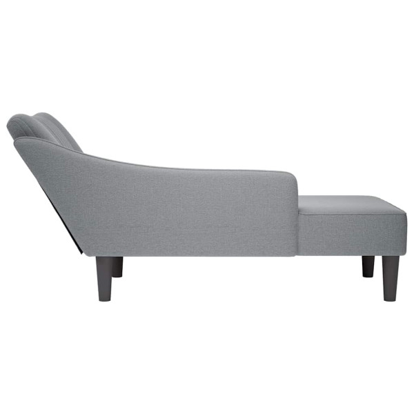 Chaise longue con reposabrazos derecho tela gris claro M 5