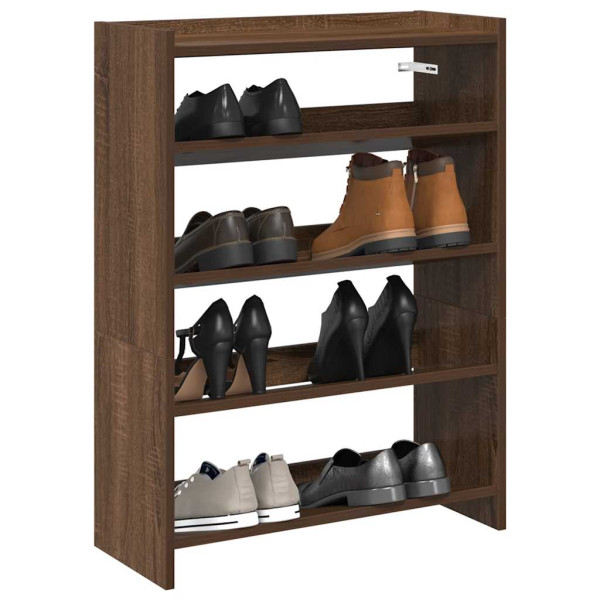 Mueble zapatero madera contrachapada marrón roble 80x25x61.5 cm D