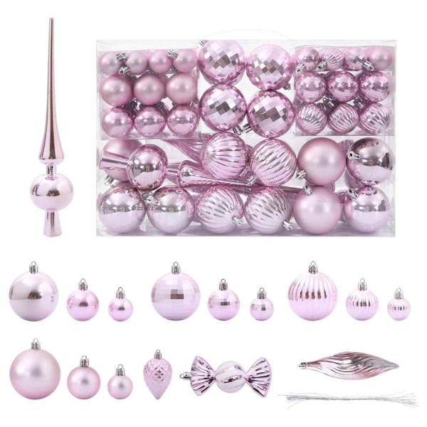 Bolas de Navidad 98 unidades rosa Ø3/4/6 cm D