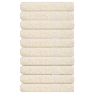 Toallas de sauna 10 uds 100% algodón crema 80x200 cm 360 gsm D