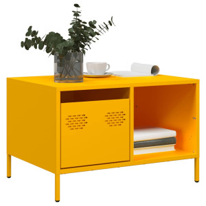 Mesa de centro em aço laminado a frio amarelo 68,5x50x43,5 cm D