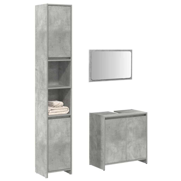 Set muebles de baño 2 piezas madera contrachapada gris hormigón Set muebles de baño 2 piezas madera contrachapada gris hormigón D