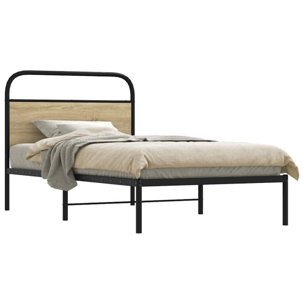 Estructura de cama sin colchón 100x200 cm madera roble Sonoma Estructura de cama sin colchón 100x200 cm madera roble Sonoma D