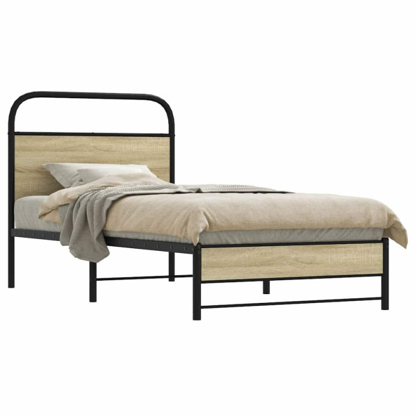 Estructura de cama sin colchón 80x200 cm madera roble Sonoma Estructura de cama sin colchón 80x200 cm madera roble Sonoma D