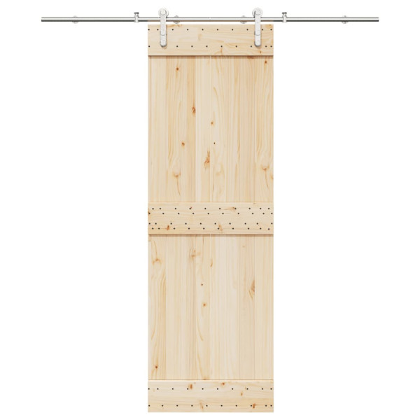 Kit de herrajes para puerta corredera 200 cm acero plateado D