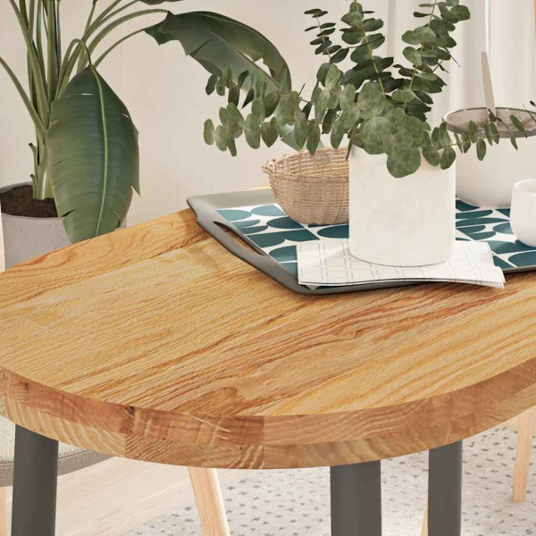 Tablero de mesa ovalado madera maciza de roble 100x50x4 cm D