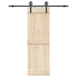 Kit de herrajes para puertas correderas acero negro 183 cm D